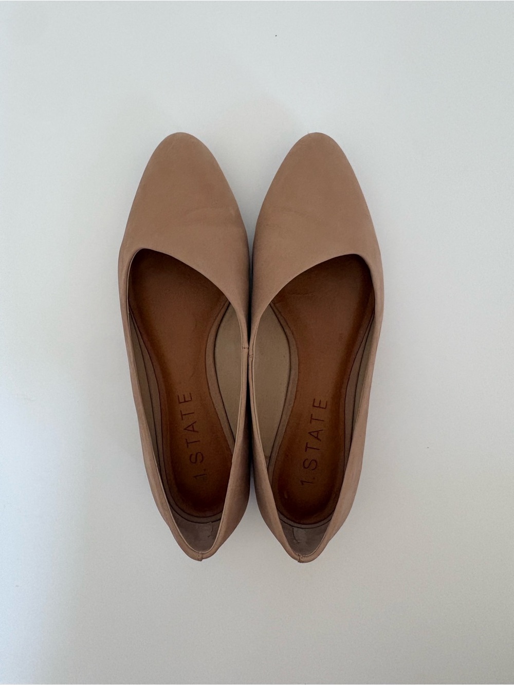 1. State Bennie nude suede low heels / flats